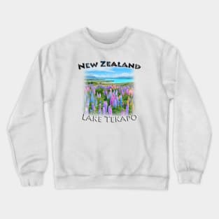 New Zealand - Lake Tekapo Lupines Crewneck Sweatshirt